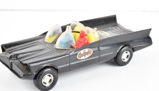 1960's Batmobile w/Batman & Robin Plastic Toy Car