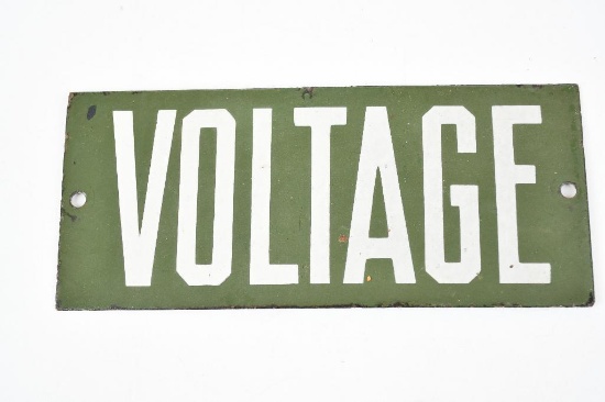 Voltage Porcelain Sign