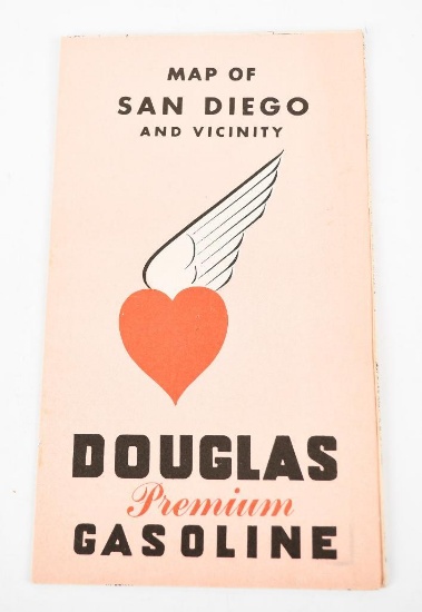 1958 Douglas Gasoline Map of San Diego