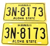 Pair of 1969 NOS Hawaii License Plates