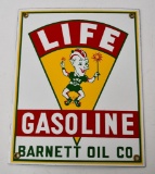 Life Gasoline w/Logo Porcelain Sign