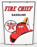 Texaco (white-T) Fire-Chief (regular) Porcelain Sign