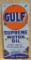 Gulf Supreme Motor Oil w/blue sedan Porcelain Sign