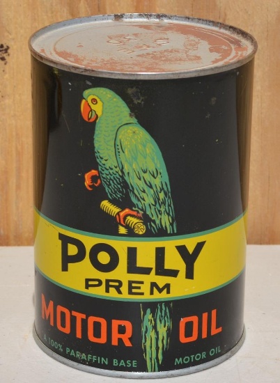 Polly Prem Motor Oil Quart Metal Can