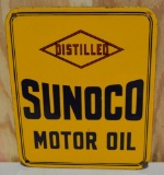 Sunoco Motor Oil Distilled Porcelain Sign