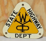 Wyoming State Highway Dep't Porcelain Sign