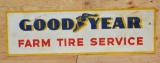 Large Goodyear Farm Tire Service Metal Sign