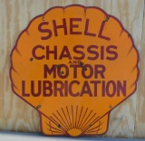 Shell Chassis & Motor Lubrication Porcelain Sign