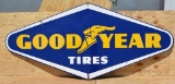 Large Goodyear Tires w/logo Porcelain Sign