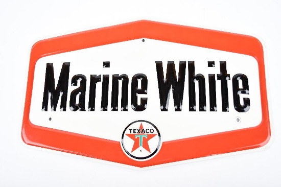 Texaco Marine White Metal Sign
