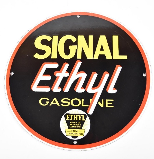 Signal Ethyl Gasoline Porcelain Sign (TAC)