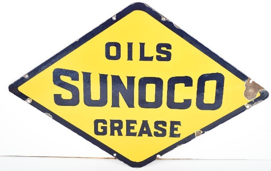 Sunoco Oils Grease Porcelain Sign (TAC)