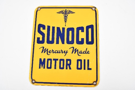 Sunoco Mercury Made Motor Oil w/logo Porcelain SIgn (TAC)