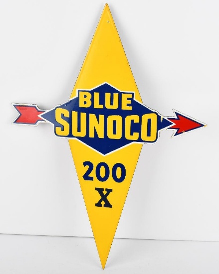 Blue Sunoco 200X Arrow Porcelain Sign (TAC)