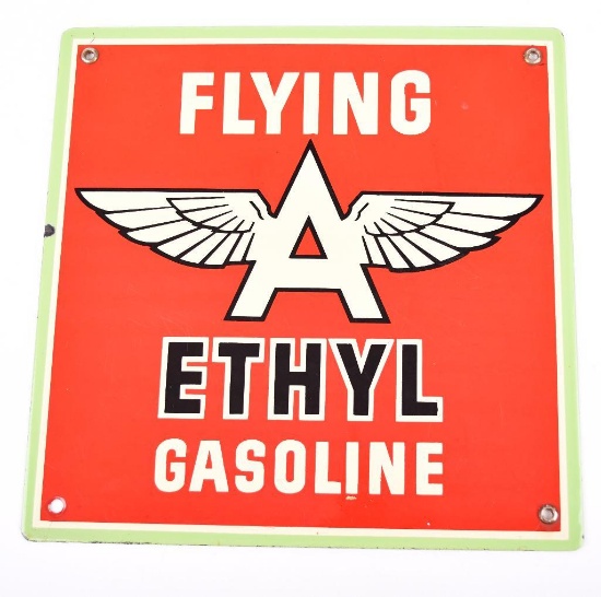 Flying A Ethyl Gasoline Porcelain Sign