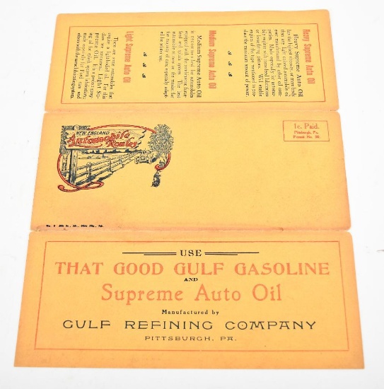 Early Tri-Fold Good Gulf Road Map of New England