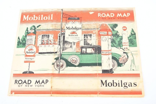 1930 Mobiloil Mobilgas Road Map of New York