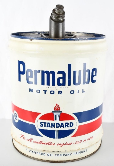 Standard Oil Permalube Five Gallon Round Can