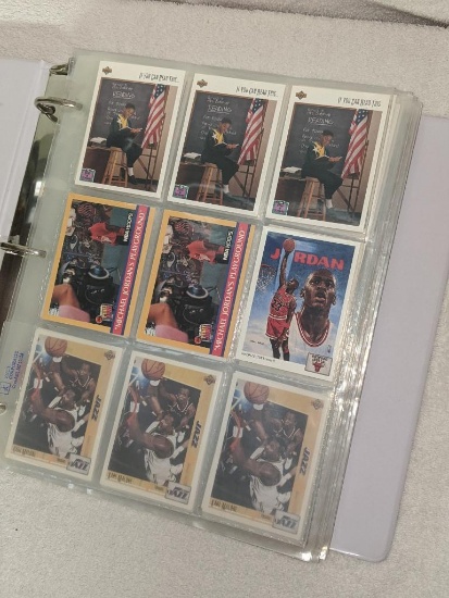 Binder Full of Early 1990s Basketball Legends Michael Jordan Larry Bird Magic Johnson Charles Barkel