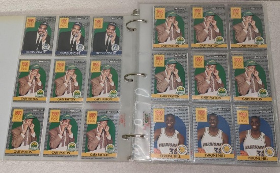 Binder Full of Early 1990s Basketball Hall of Fame and Rookies Lot Pippen Mullin Stockton Malone & M