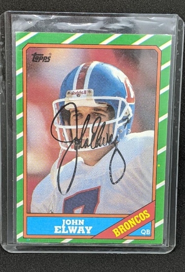 1986 Topps Autographed John Elway Football Card