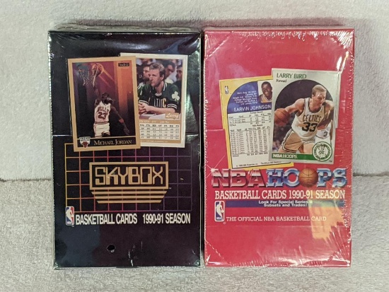 2 Unopened Boxes of NBA Basketball Cards 1990 Hoops Series 2 & 1990 Skybox