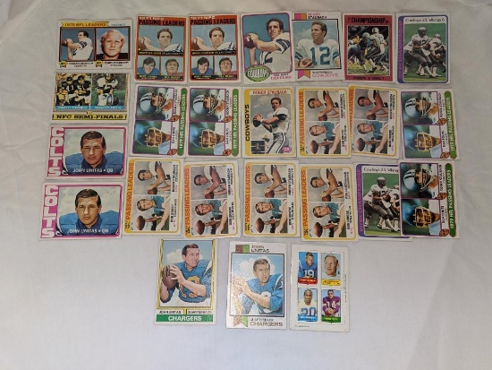 Huge Lot Early Roger Staubach & John Unitas NFL Football Cards