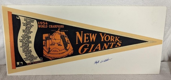 1954 New York Giants World Champions Pennant w/ Hoyt Wilhelm Auto