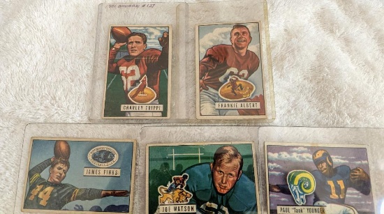 Lot of 5 1951 Bowman Football Cards