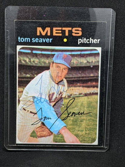1971 Topps Baseball Tom Seaver Autographed Baseball Card