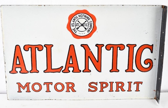 Atlantic Motor Spirit w/logo Porcelain Flange Sign (TAC)