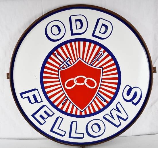 Old Fellows w/logo Fraternal Organization Porcelain Sign (TAC)