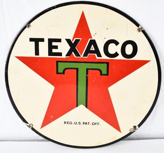 Texaco (black-T) Star Logo Porcelain Sign (TAC)