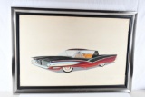 1955 Ford Original Concept Styling Art Signed & Dated