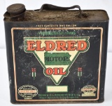 Eldered Motor Oil One Gallon Flat Metal Can