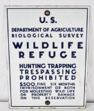 U.S. Wildlife Refuge Porcelain Sign