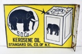 Standard Oil Co. of N.Y. Kerosene Oil w/elephant logo Porcelain Flange Sign (TAC)