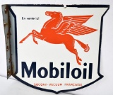 Mobiloil w/Pegasus Porcelain Flange Sign (TAC)