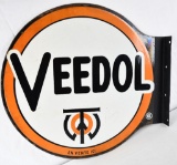 Veedol w/logo Porcelain Flange Sign (TAC)