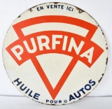 Purfina Huile Pour Autos Porcelain Sign (TAC)