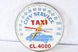 City Service Taxi Round Thermometer