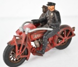 Hubley Cast Iron Motorcycle, Sidecar & Rider