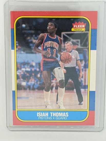 1986 Fleer NBA Basketball Isaiah Thomas Rookie Card Ex to NrMint