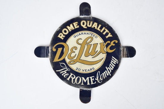 DeLuxe Rome Quality Tin Label Sign The Rome Company