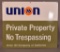 Union 76 Private Property No Trespassing Porcelain Sign