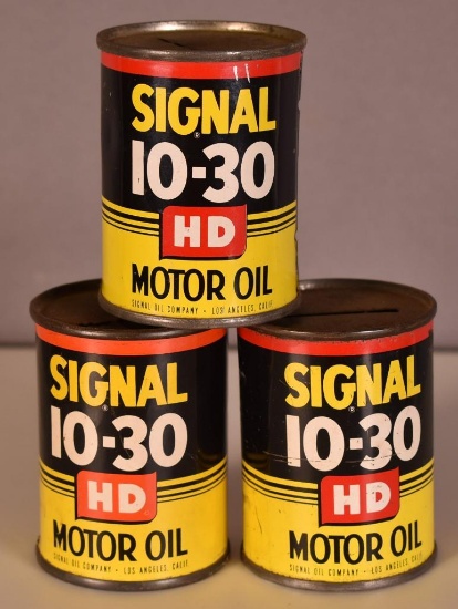 3-Signal 10-30 Oil Can Metal Coin Banks