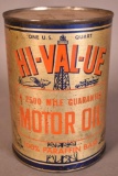 Hi-Val-Ue Motor Oil w/derrick logo Quart Can
