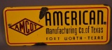 American Manufacturing Co. Porcelain Sign