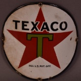 Texaco (black-T) Star Logo Porcelain Sign (rare)