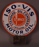 Standard Oil ISO=VIS Motor Oil Porcelain Paddle Sign